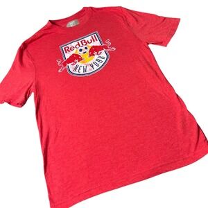 NEW MLS New York Red Bulls T-Shirt‎ Mens Small Red Soccer Jersey Tee